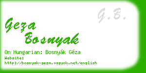 geza bosnyak business card